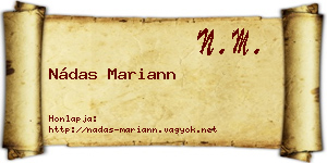 Nádas Mariann névjegykártya