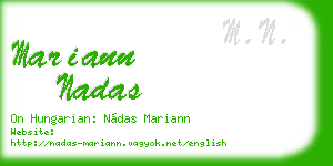 mariann nadas business card